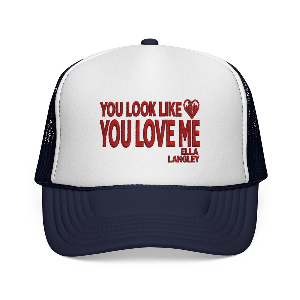 'you look like you love me' - Natural and Red Trucker Hat - alternate angle 2, merchandise