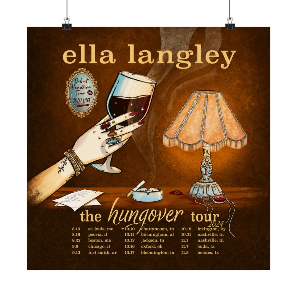 2024 Debut hungover Tour Poster - alternate angle 1, merchandise