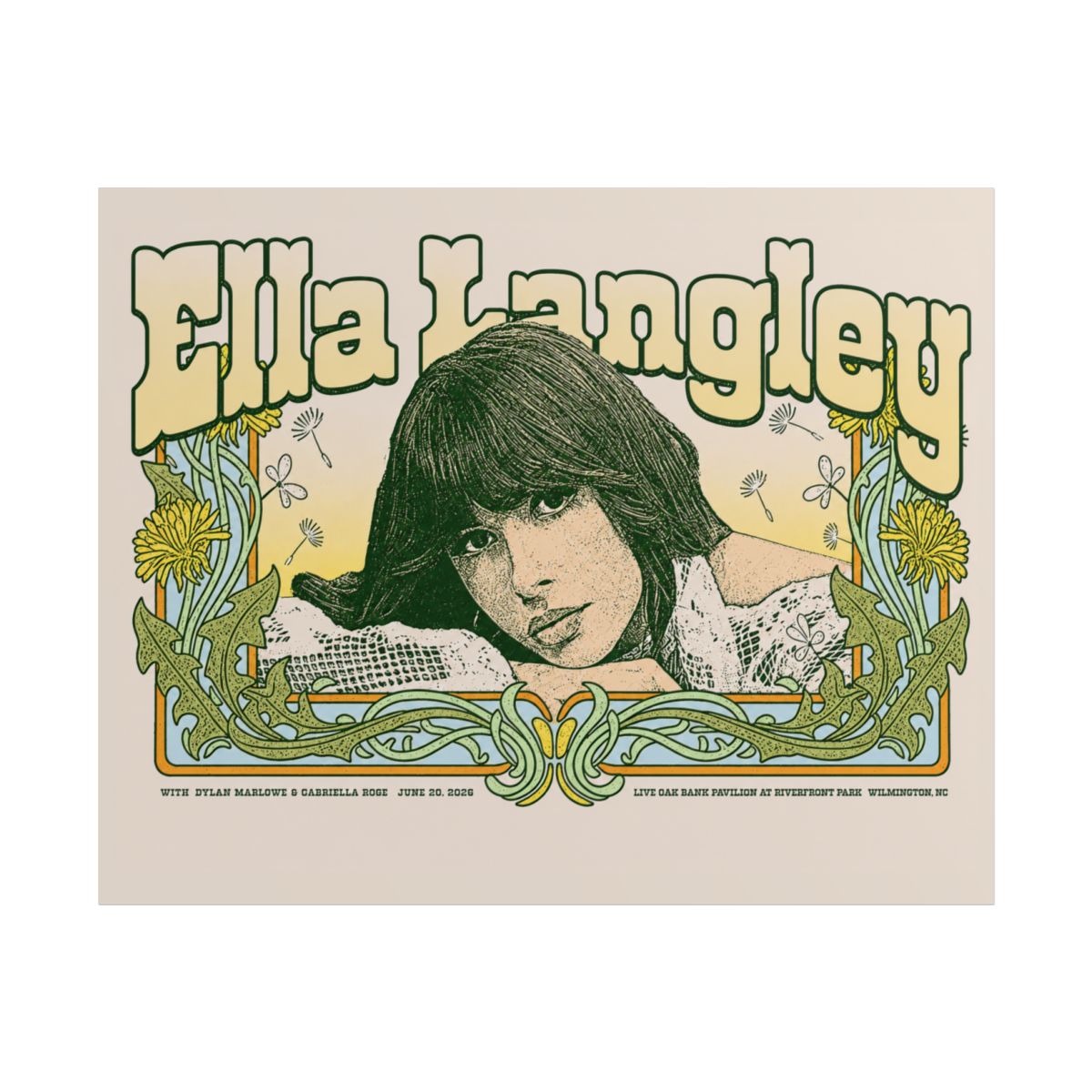 Wilmington, NC Limited Time Show Poster | Ella Langley - alternate angle 2, merchandise